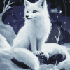 Arctic Fox Winter Scene Diamond Painting