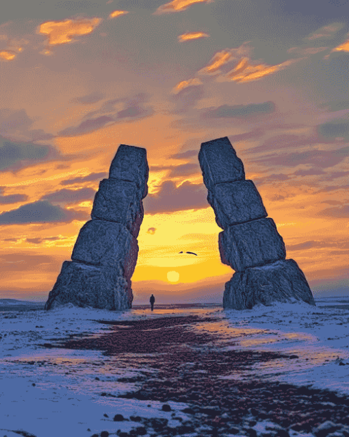 Arctic Henge National Park Sunset Diamond Painting