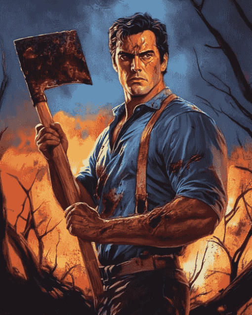 Ash Evil Dead Movie Diamond Painting