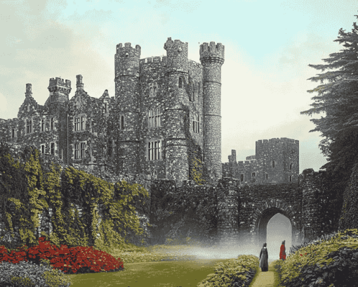 Ashford Castle Ruins in Ireland Diamond Painting