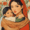 Asian Motherly Love Diamond Painting