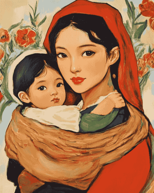 Asian Motherly Love Diamond Painting