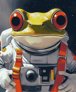 Astronaut Cartoon Frog Diamond Painting