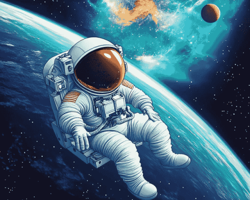 Astronaut Cartoon Space Diamond Painting