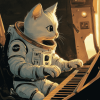 Astronaut Cats and Piano Diamond Painting