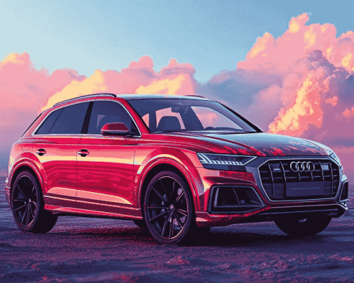 Audi Red Car Diamond Painting