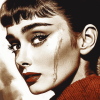 Audrey Hepburn Elegant Sadness Diamond Painting