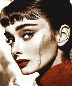 Audrey Hepburn Elegant Sadness Diamond Painting