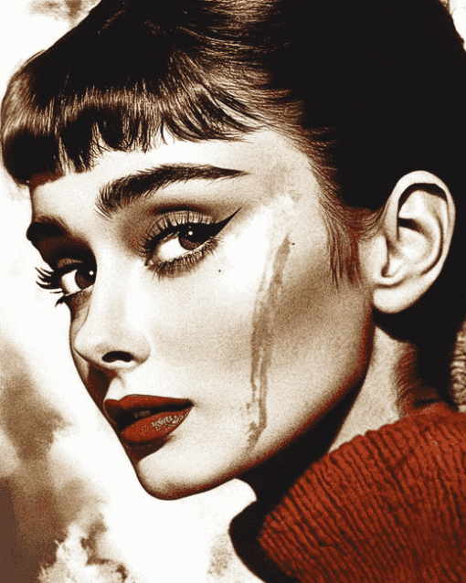 Audrey Hepburn Elegant Sadness Diamond Painting