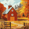 Autumn Barn Landscapes Diamond Painting