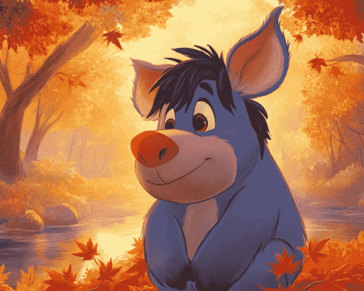 Autumn Eeyore Cartoon Diamond Painting