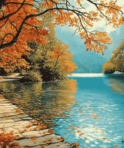 Autumn Jezera Lake Croatia Diamond Painting