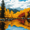 Autumn Lake Landscape Diamond Painting