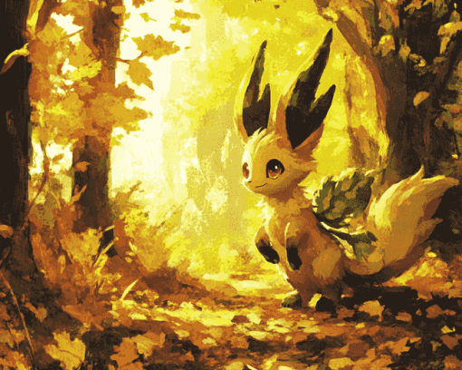 Autumn Pokemon Leafeon Diamond Painting