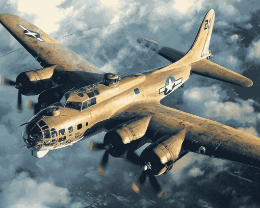 B17 Heavy Bomber Jets Diamond Painting