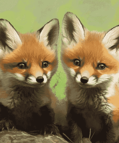 Baby Fox Cubs Diamond Painting