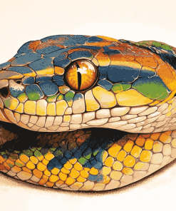 Ball Python Colorful Diamond Painting