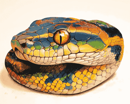 Ball Python Colorful Diamond Painting