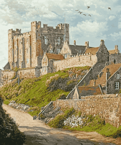 Bamburgh Castle Scene Diamond Painting