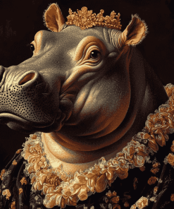 Baroque Hippo Animal Diamond Painting