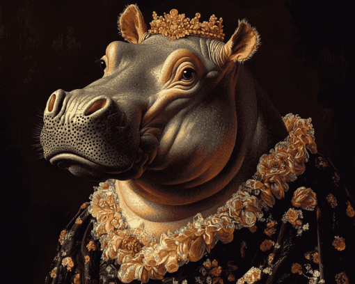 Baroque Hippo Animal Diamond Painting