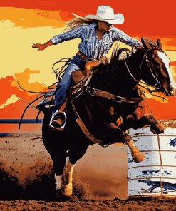 Barrel Racing Rodeo Sports Diamond Painting