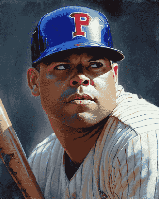 Baseball Star Pudge Rodriguez Diamond Painting