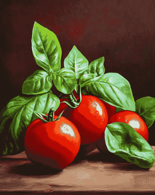 Basil and Tomato Harmony Diamond Painting