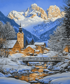 Bavarian Winter Landscapes Diamond Painting