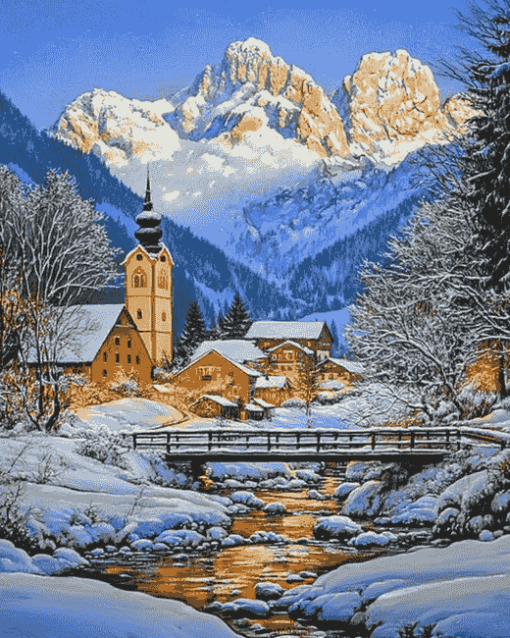 Bavarian Winter Landscapes Diamond Painting