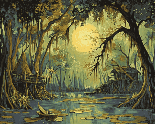 Bayou Fantasy Landscape Diamond Painting