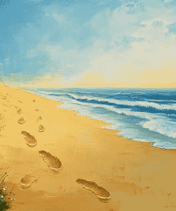 Beach Footprints Diamond Painting