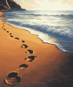 Beach Footprints Diamond Painting