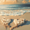 Beach Romance Hearts Diamond Painting