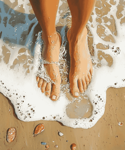 Beach Seascape Feet Diamond Painting