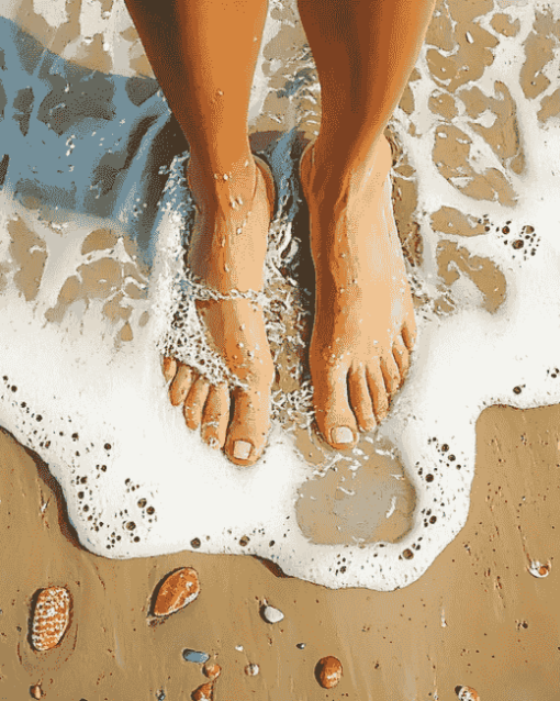 Beach Seascape Feet Diamond Painting