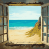 Beach Window Seascape Diamond Painting