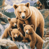 Bears Family Diamond Painting