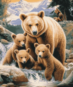 Bears Family Diamond Painting