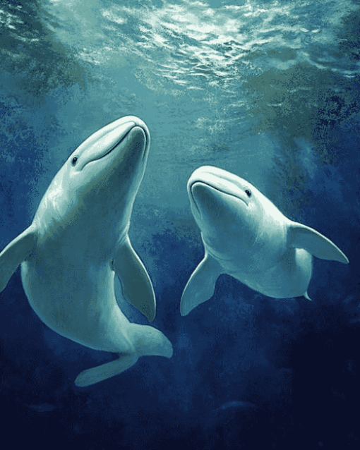 Beluga Whales Marine Animals Diamond Painting