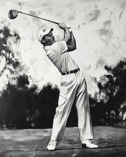 Ben Hogan Monochrome Golf Legend Diamond Painting