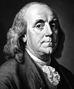 Benjamin Franklin in Monochrome Diamond Painting