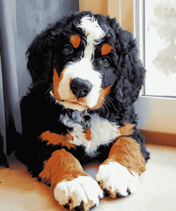 Bernedoodle Puppy Diamond Painting