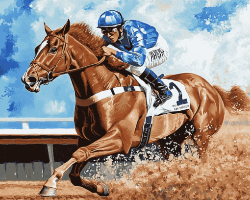 Big Red Secretariat Horses Diamond Painting