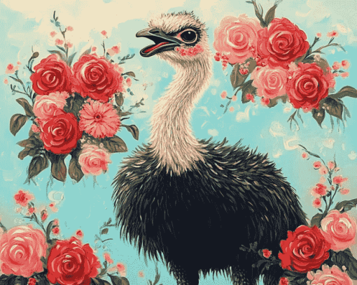 Bird and Ostrich Floral Diamond Painting