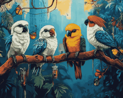 Birds Of The City Diamond Painting