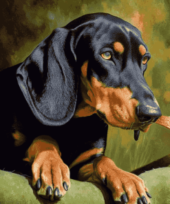 Black And Tan Coonhound Dog Diamond Painting