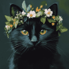 Black Cat Crowned Beauty Diamond Painting