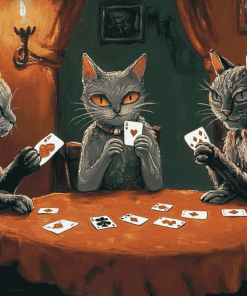 Black Cats Poker Fun Diamond Painting