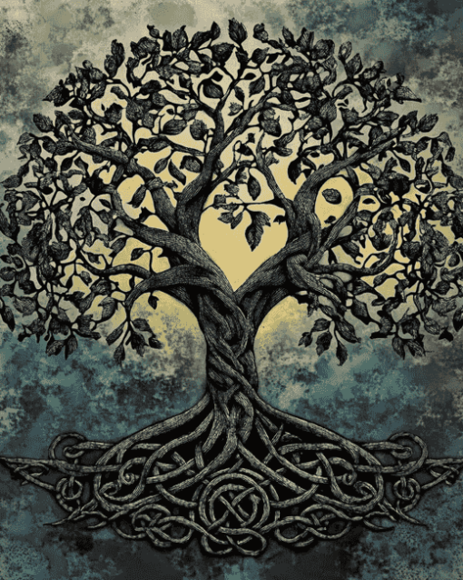 Black Celtic Tree Diamond Painting